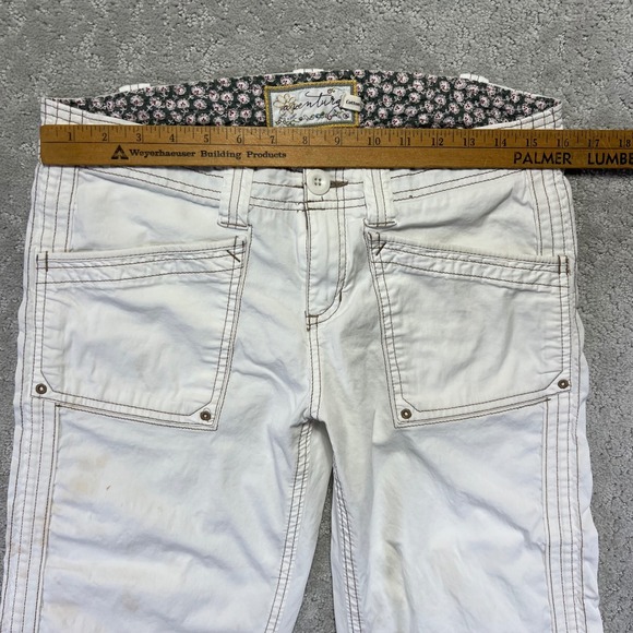 Aventura Pants Womens 8 White Organic Cotton Roll Up Capri Crop Utility Gorpcore - Picture 11 of 16